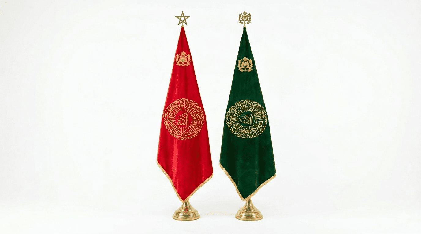 Drapeaux de Prestige Calligraphie Arabe - Socle Laiton