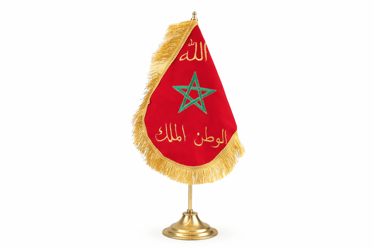 Drapeau de Table "Devise Nationale" - Socle Laiton